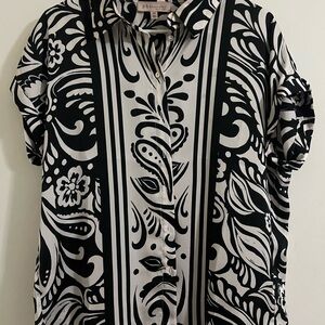 Philosophy Monochrome Floral Button-Up Shirt